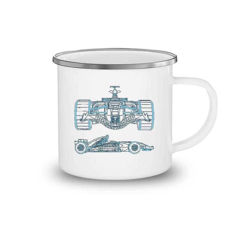 Formula Racing Car Silhouette Mechanical Engineering Draw Camping Mug