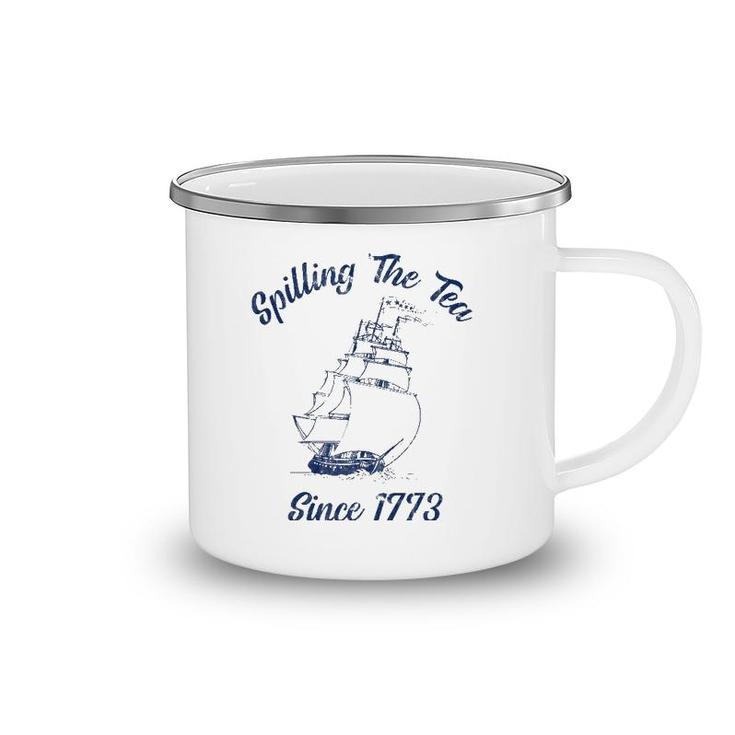 Fourth Of July Spilling The Tea 1773 Funny American History Camping Mug