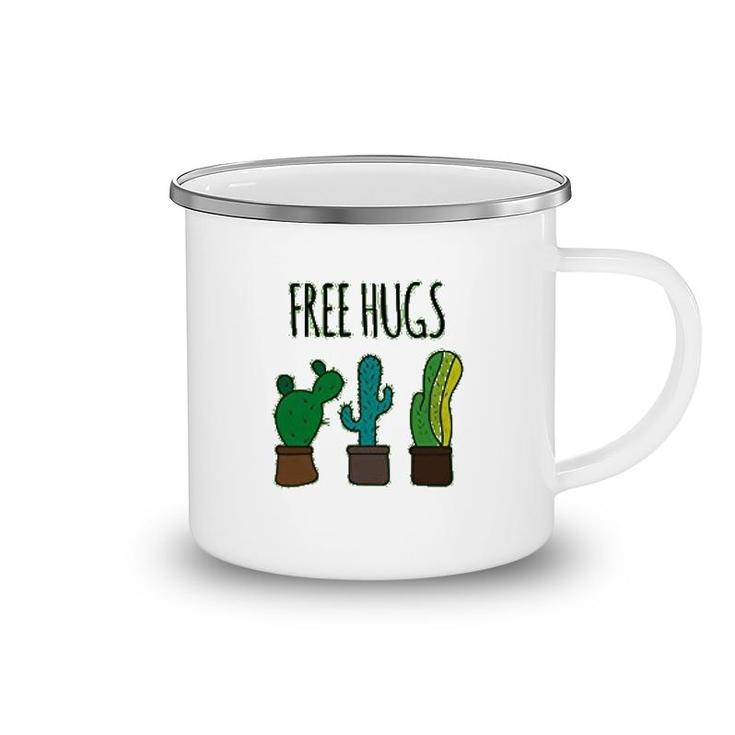 Free Hugs Cactus Garden Camping Mug