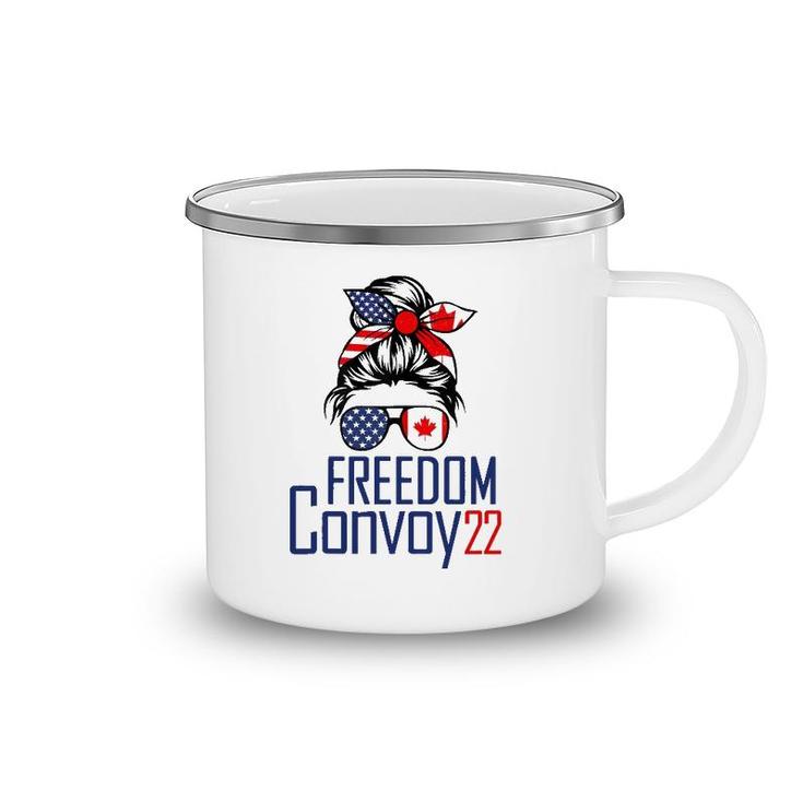 Freedom Convoy 2022 Supporter I Support Canadian Truckers Camping Mug