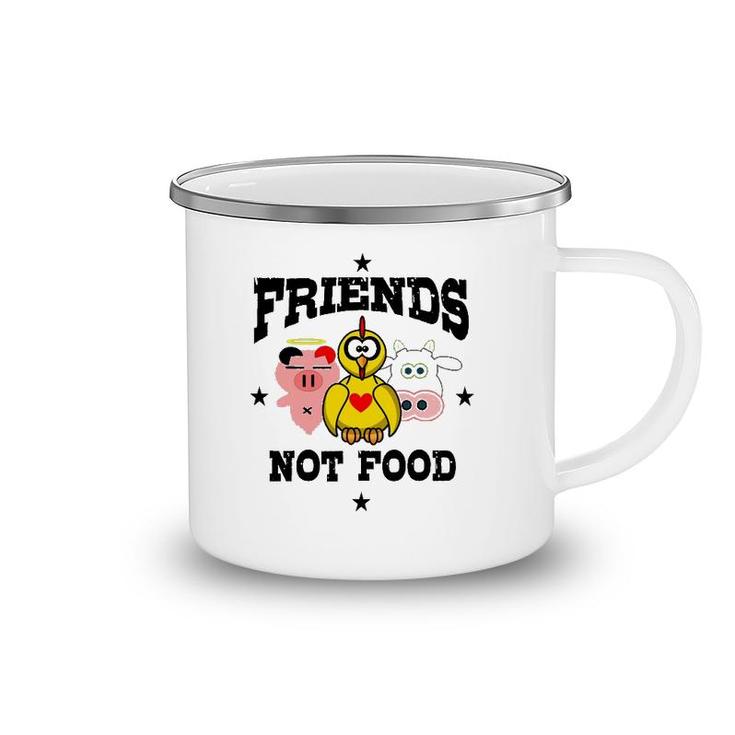Friends Not Food Animal Lover Vegan Vegetarian Tee Camping Mug