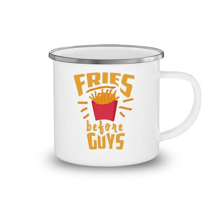 Fries Before Guys  Funny Sassy I Heart Fries Gift Camping Mug