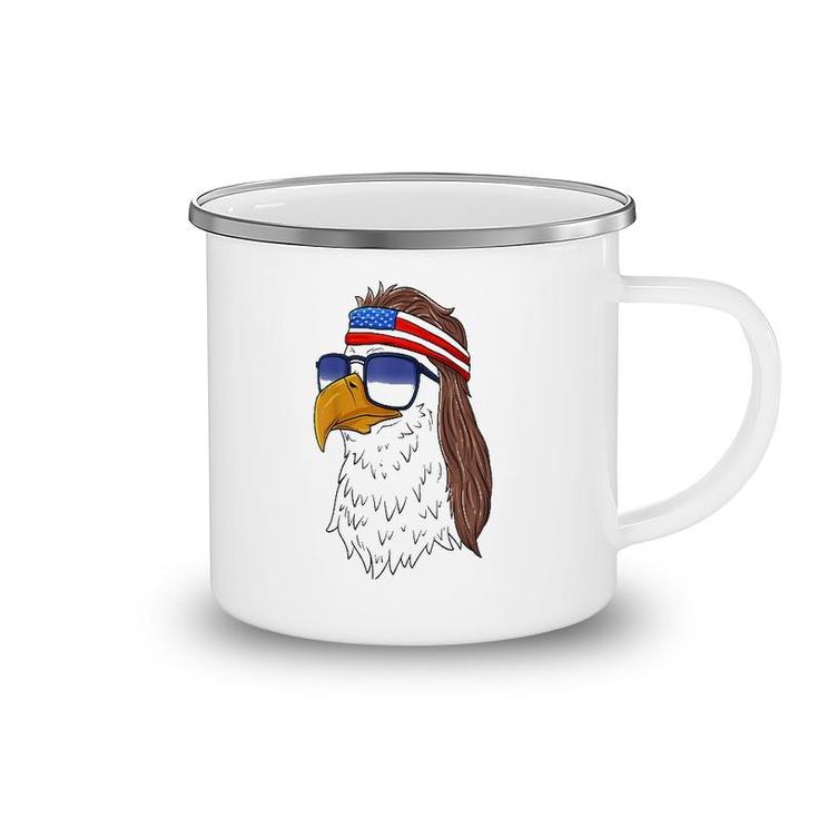 Funny  American Bald Eagle Mullet 4Th Of July Camping Mug