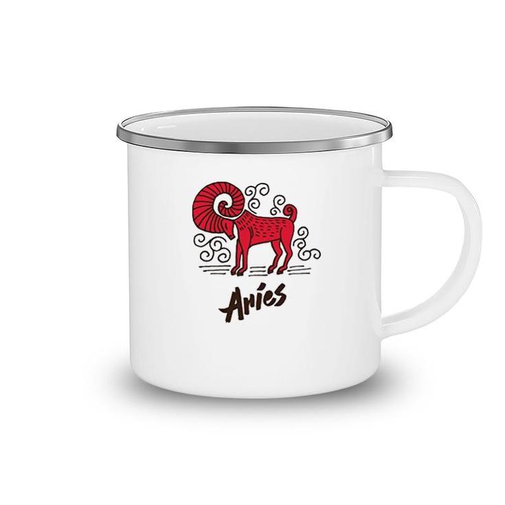 Funny Aries Zodiac Symbol Camping Mug
