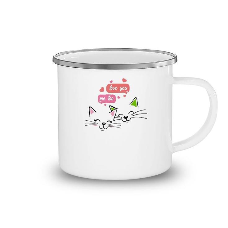 Funny Cute Cats For Cats And Pets Lover For Valentine's Day  Camping Mug