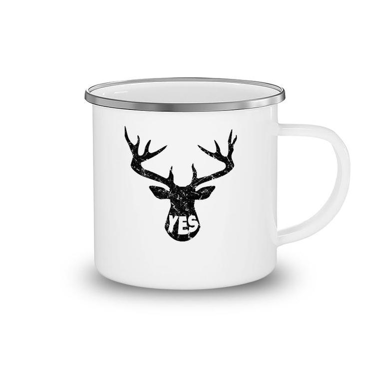 Funny Husband Deer, Yes Dear Happy Wife Camping Mug
