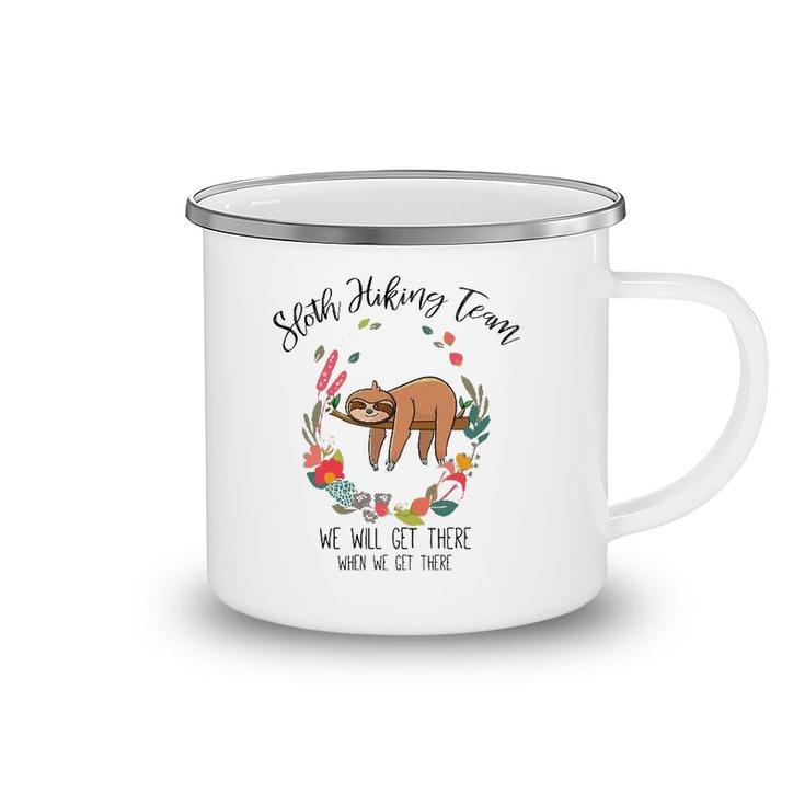 Funny Sloth Gift Women Mothers Day Flower Sloth Hiking Team Camping Mug