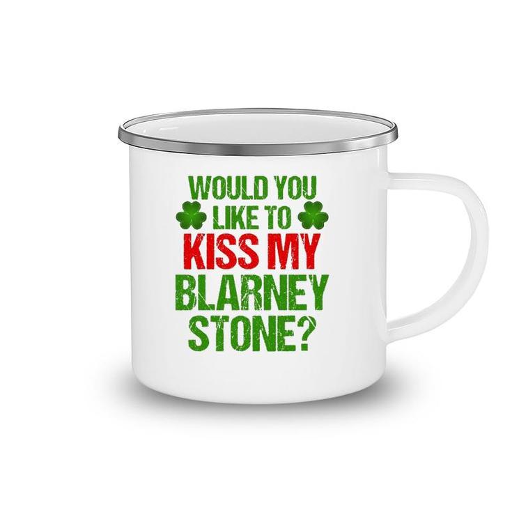 Funny St Patrick's Day Kiss My Blarney Stone Irish Gift Camping Mug