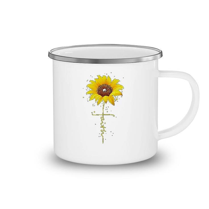 Funny Sunflower Faith Camping Mug