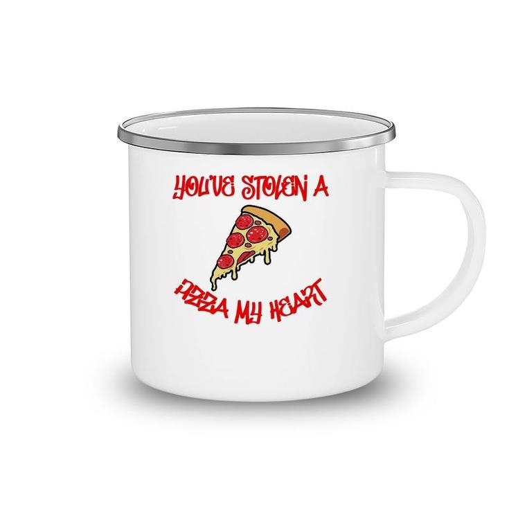 Funny Valentines Day Food  Stolen Pizza My Heart Foodie Camping Mug