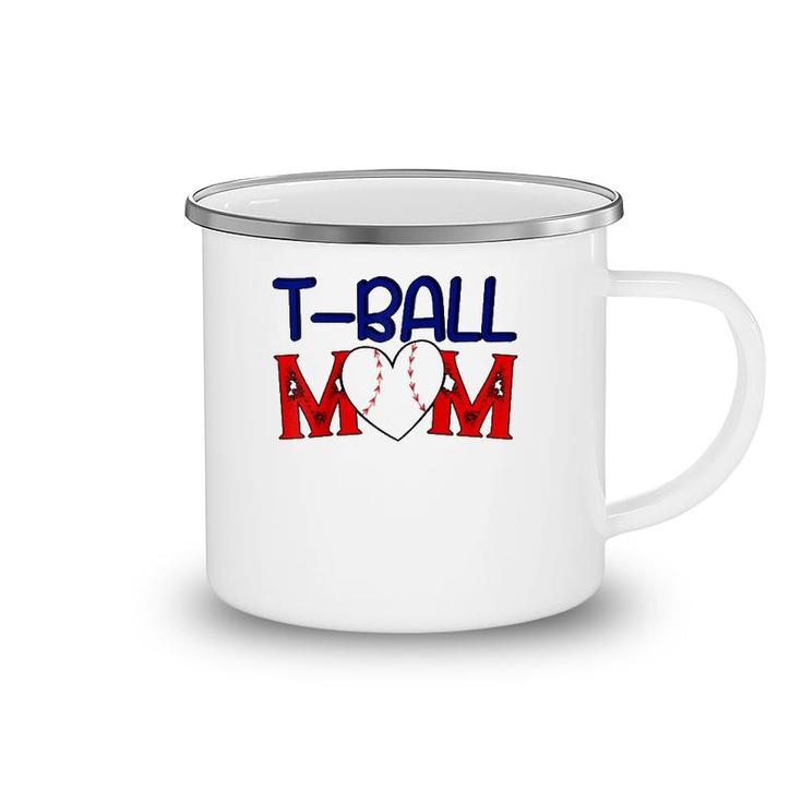 Funnyball Mom Mother's Day Teeball Mom Game Fan Raglan Baseball Tee Camping Mug
