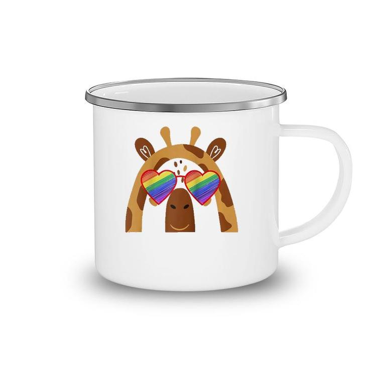 Gay Giraffe Lover Lgbtq Pride Stuff For Teens Rainbow Shades  Camping Mug