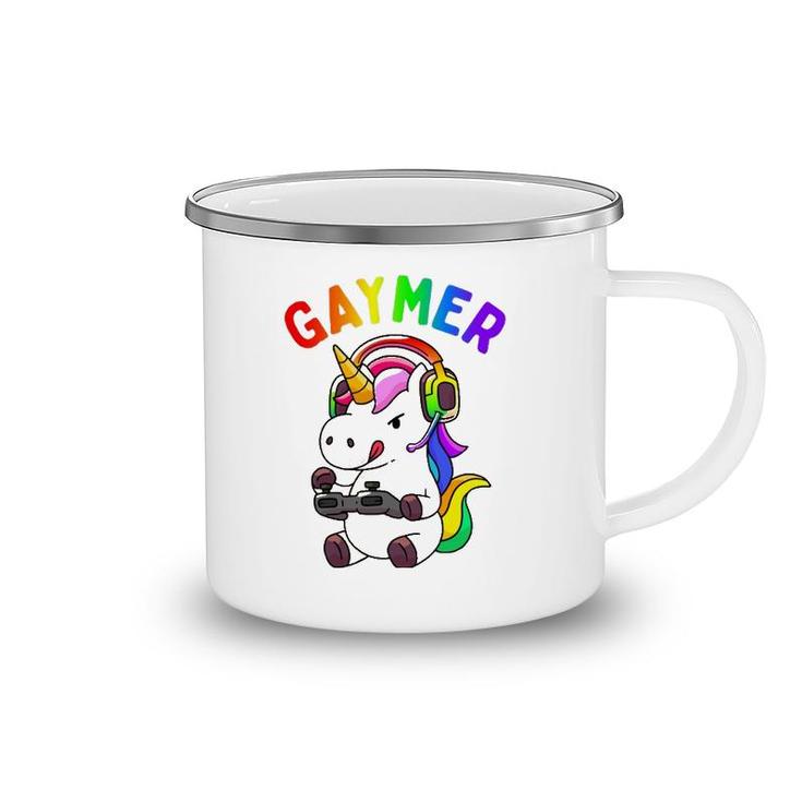Gaymer Gay Pride Flag Lgbt Gamer Lgbtq Gaming Unicorn Gift  Camping Mug
