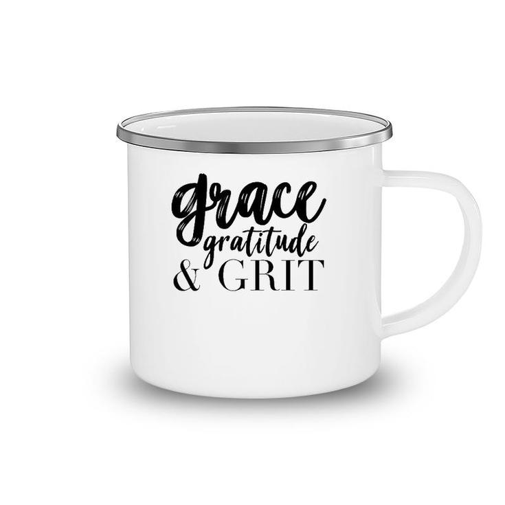 Grace, Gratitude, & Grit Graphic Tee Camping Mug