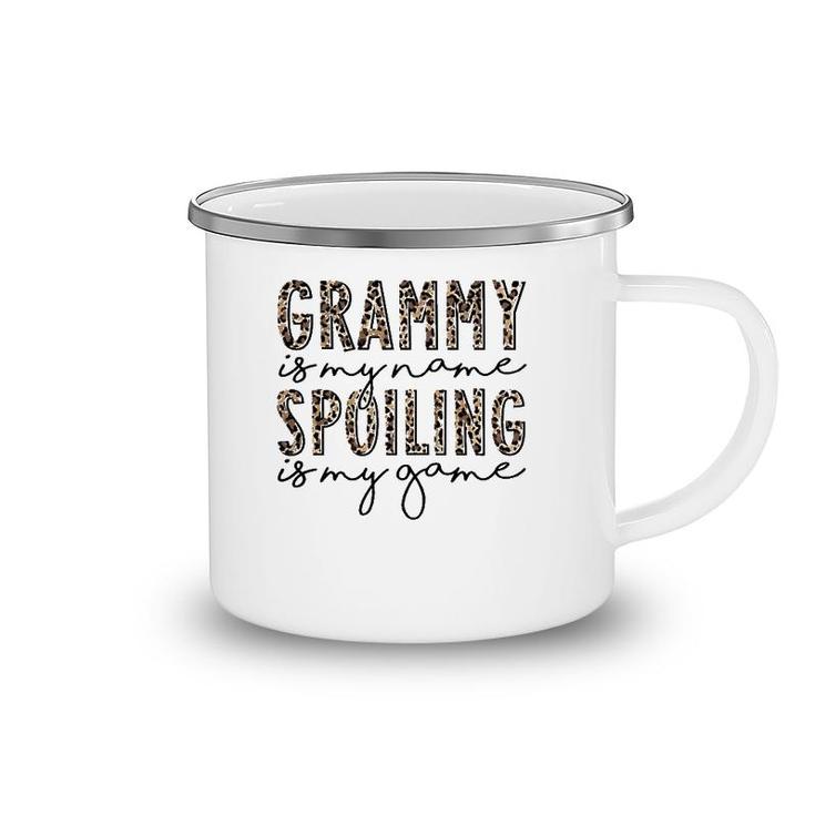 Grammy Is My Name Spoiling Is My Game Leopard Mother's Day Camping Mug