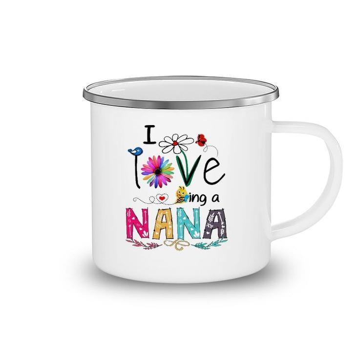 Grandmother Flower I Love Being A Nana Camping Mug