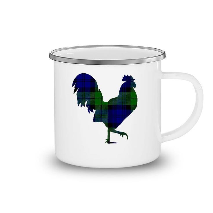 Green And Blue Plaid Chicken Scottish Pride Tartan Camping Mug