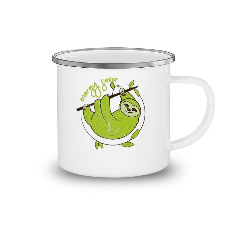 Green Three Toed Sloth Camping Mug