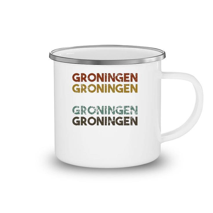 Groningen Netherlands Vintage 80'S Style Camping Mug