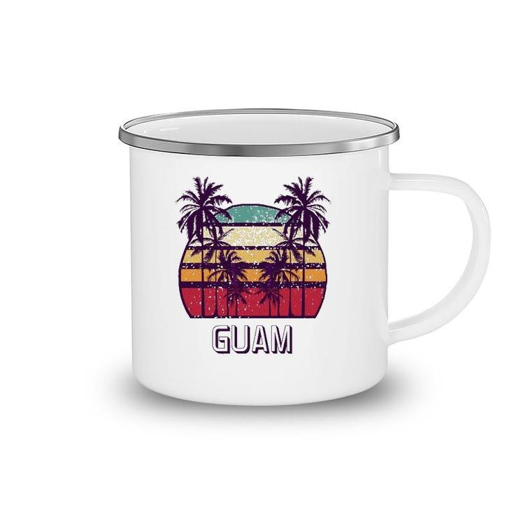Guam Hawaii Vintage 1970'S Retro Skyline Palm Tree Camping Mug
