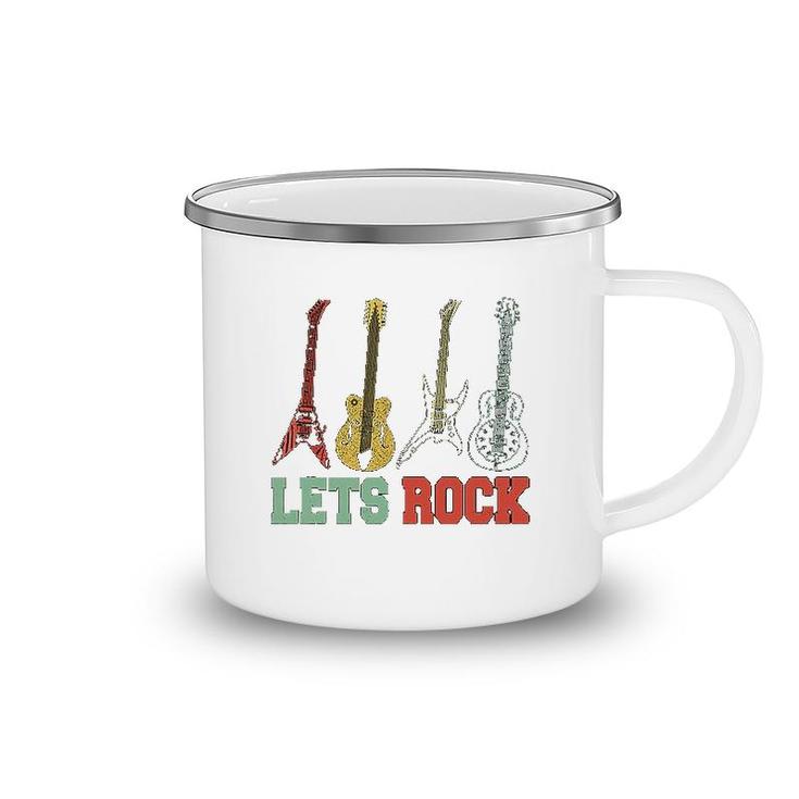 Guitar Lets Rock Camping Mug