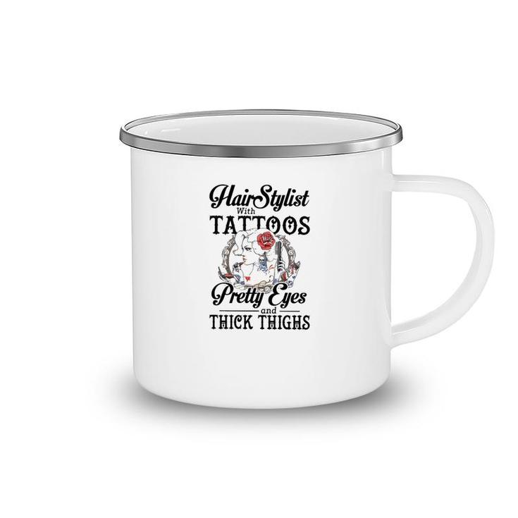 Hairstylist With Tattoos Camping Mug