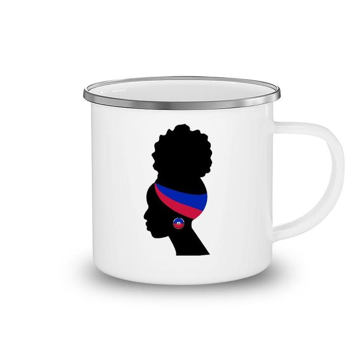 Haitian Woman Silhouette  Gift Camping Mug