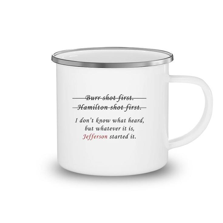 Hamilton Burr Shot First Black Camping Mug