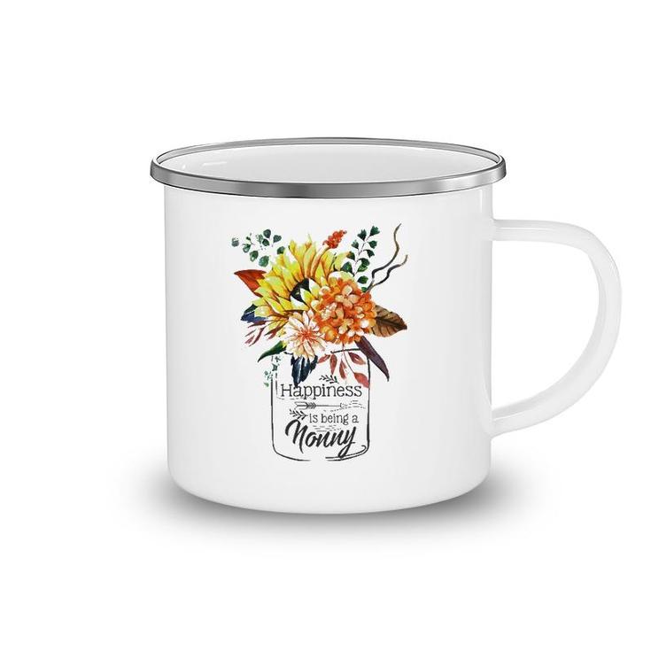 Happiness Is Being A Nonny Cute Flowers Gifts Camping Mug