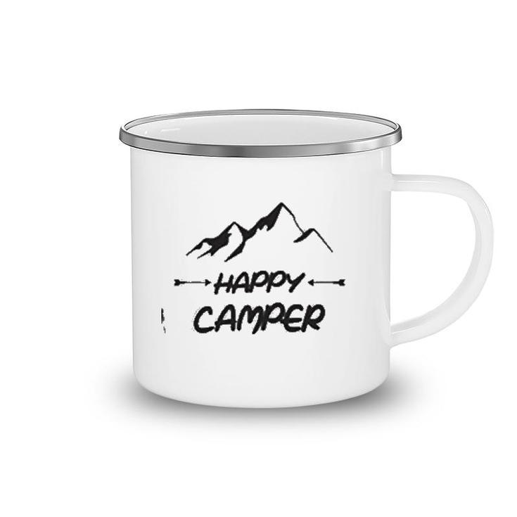 Happy Camper Mountain Scene Camping Mug