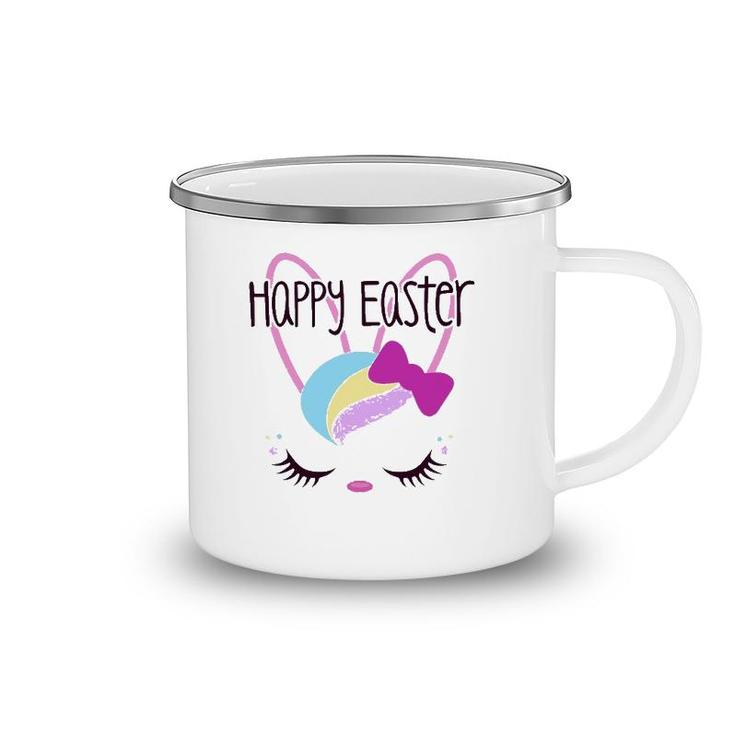 Happy Easter Bunny Sleeping Face Cute Funny Christian Girls Camping Mug