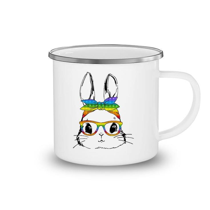 Happy Easter Day Pop It Bunny Face Glasses Easter Fidget Toy Camping Mug
