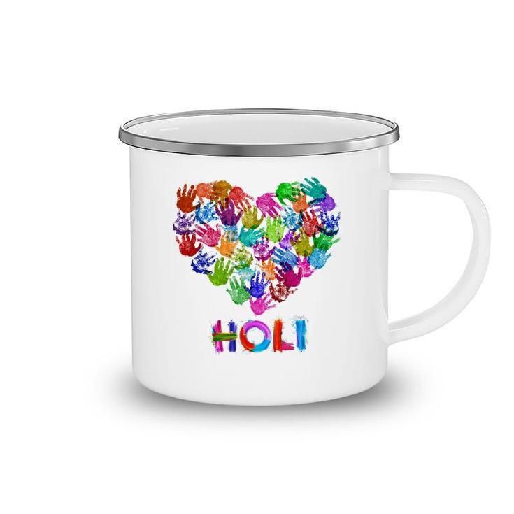 Happy Holi Indian Celebration For Women Men Kids Color India  Camping Mug
