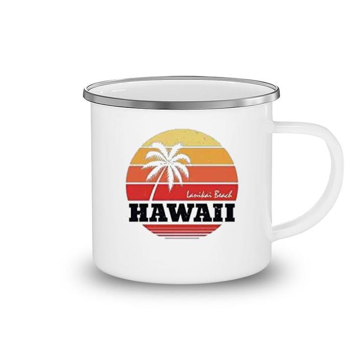 Hawaii Lanikai Beach Retro 90s Camping Mug