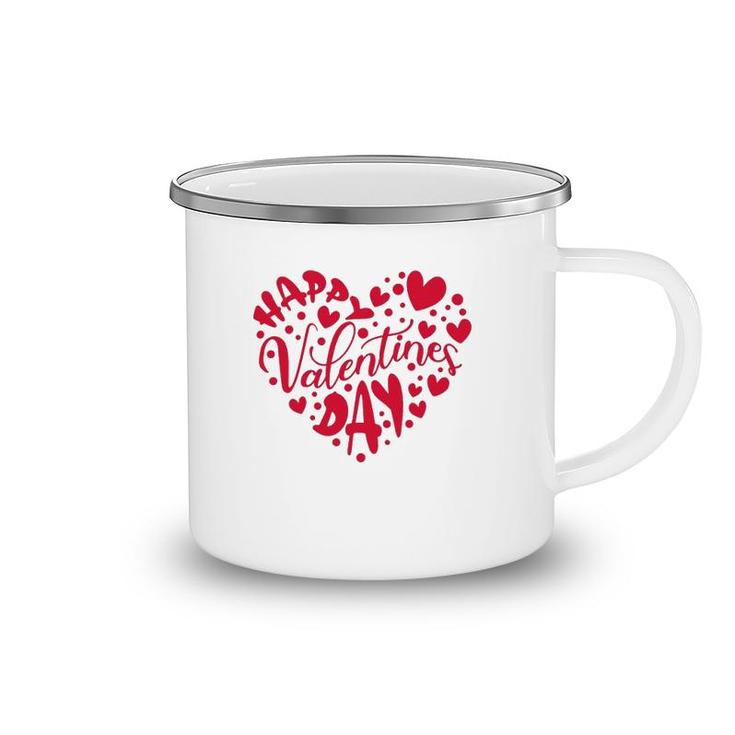 Heart Happy Valentine's Day Gifts Raglan Camping Mug