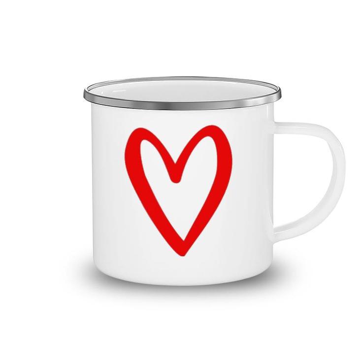 Heart Love Retro Vintage Tiny Red Heart Valentine's Day Camping Mug