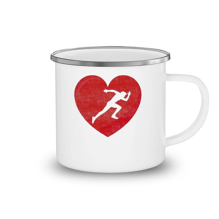 Heart Lover Running Gift Valentines Day For Men Women Camping Mug