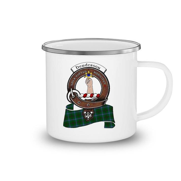 Henderson Scottish Clan Badge & Tartan Camping Mug
