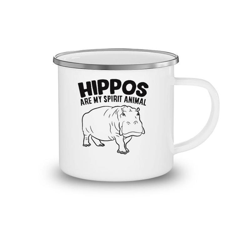 Hippos Are My Spirit Animal Funny Hippopotamus Camping Mug