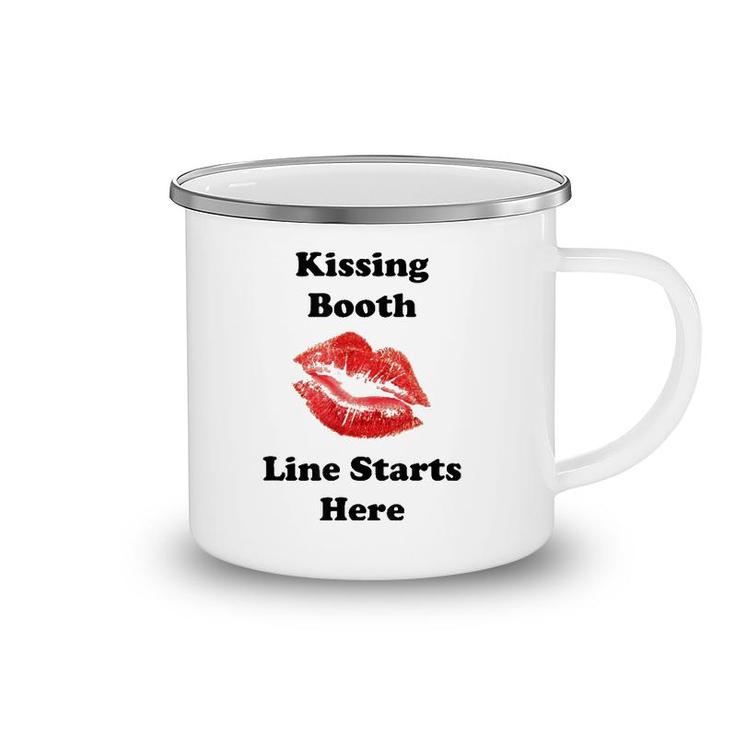 Hot Lips Kissing Booth Line Starts Here Camping Mug