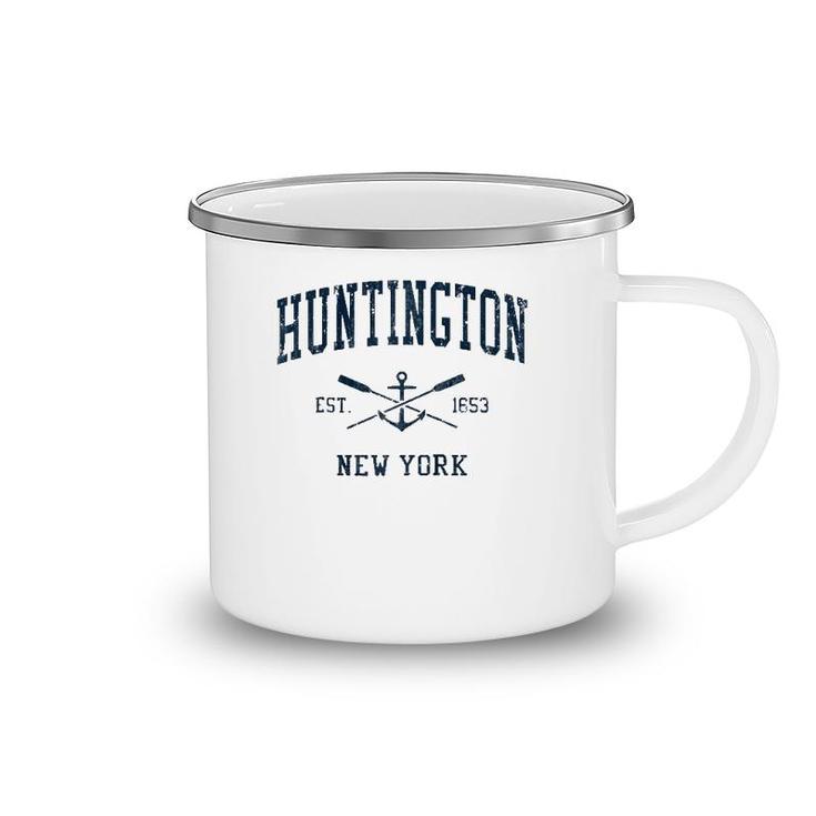 Huntington Ny Vintage Navy Crossed Oars & Boat Anchor  Camping Mug