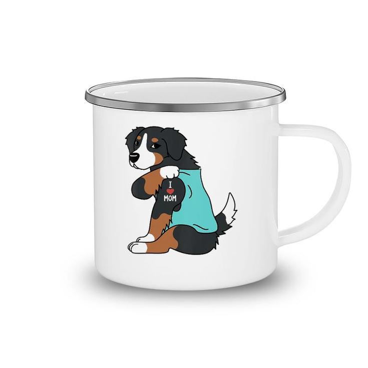 I Love Mom Tattoo Bernese Mountain Dog Funny Mother's Day Camping Mug