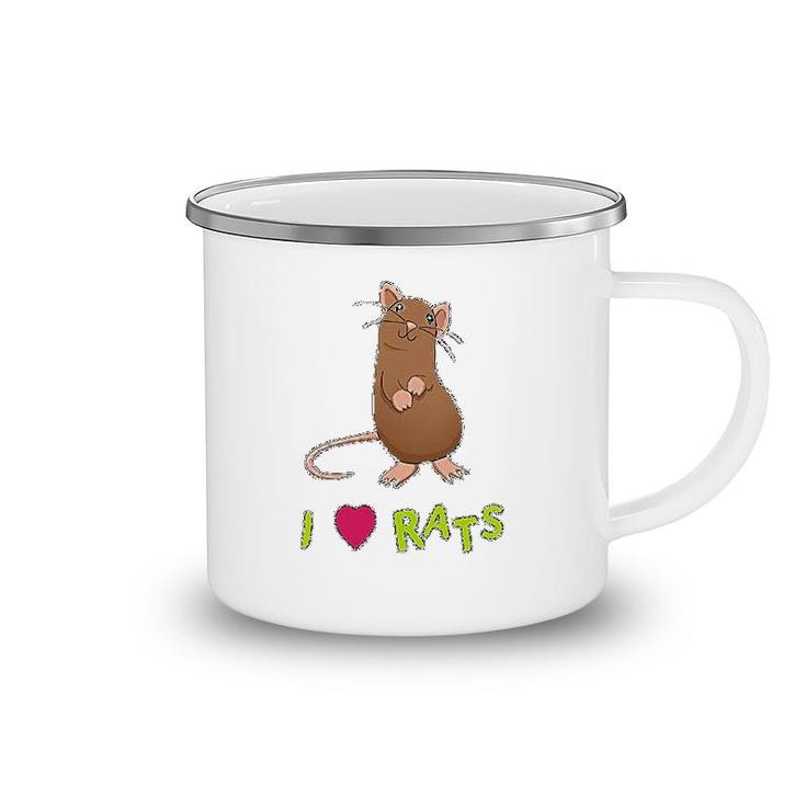 I Love Rats Funny Camping Mug