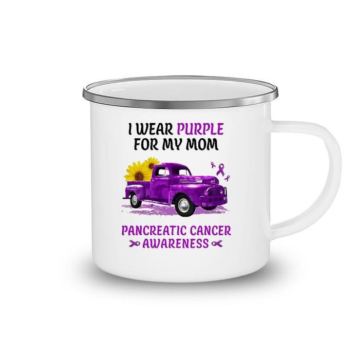 I Wear Purple For My Mom Pancreatic Cancer Awareness 98 Ver2 Camping Mug