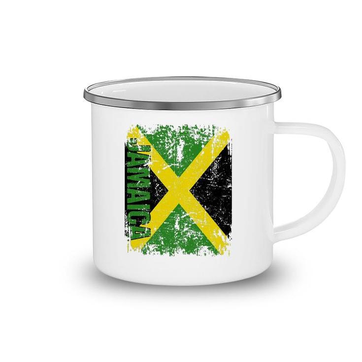 Jamaica Big Flag Vintage Men Women Kids Purple Jamaica Camping Mug