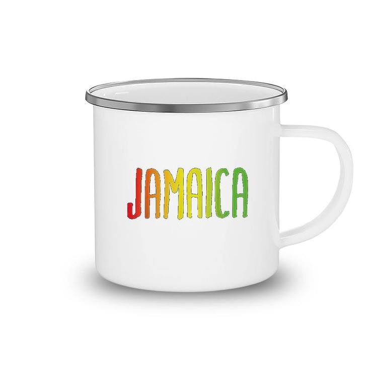 Jamaica Love Peace Caribbean Camping Mug