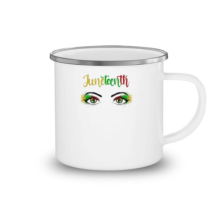Juneteenth 1865 Bright Eyes African American Map Pan-African Colours Camping Mug