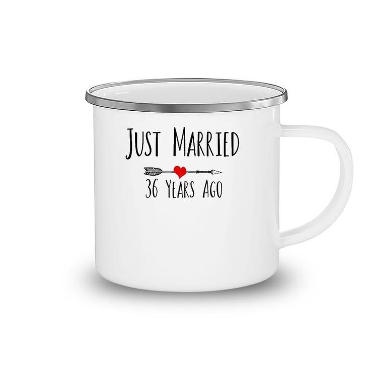 Just Married 36 Years Ago 36Th Wedding Anniversary Gift  Camping Mug