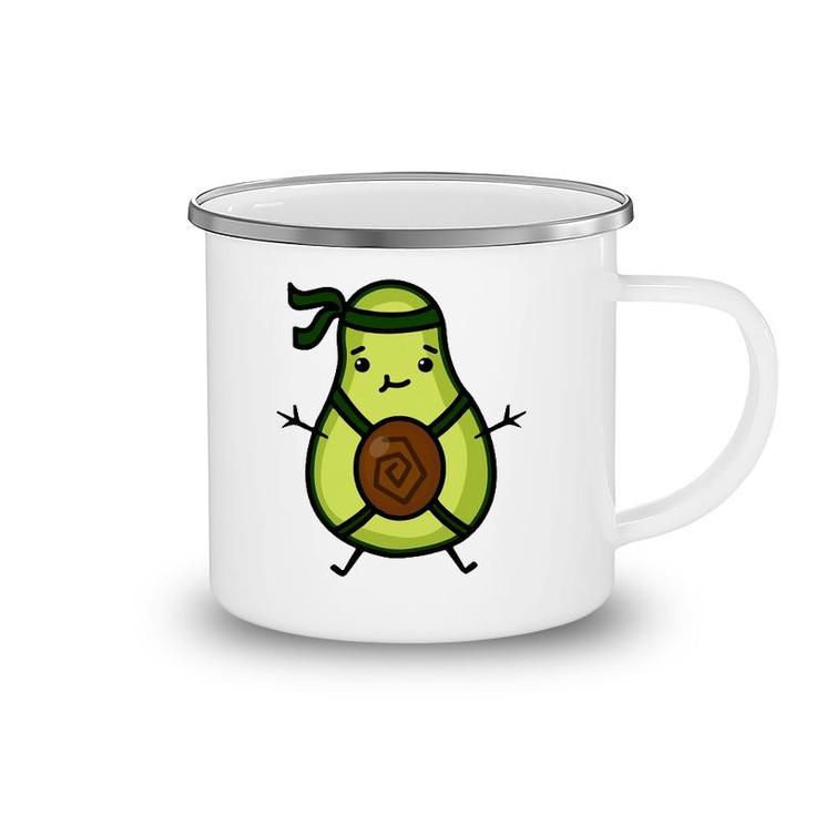 Karate Martial Arts Taekwondo Cute Avocado Cartoon Green Camping Mug