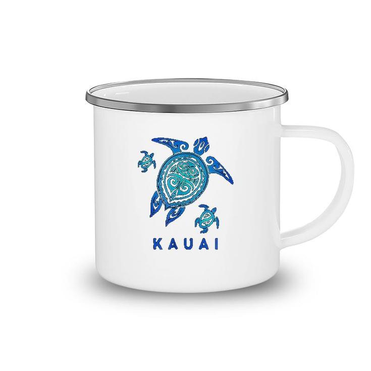 Kauai Hawaii Sea Blue Tribal Turtle Camping Mug
